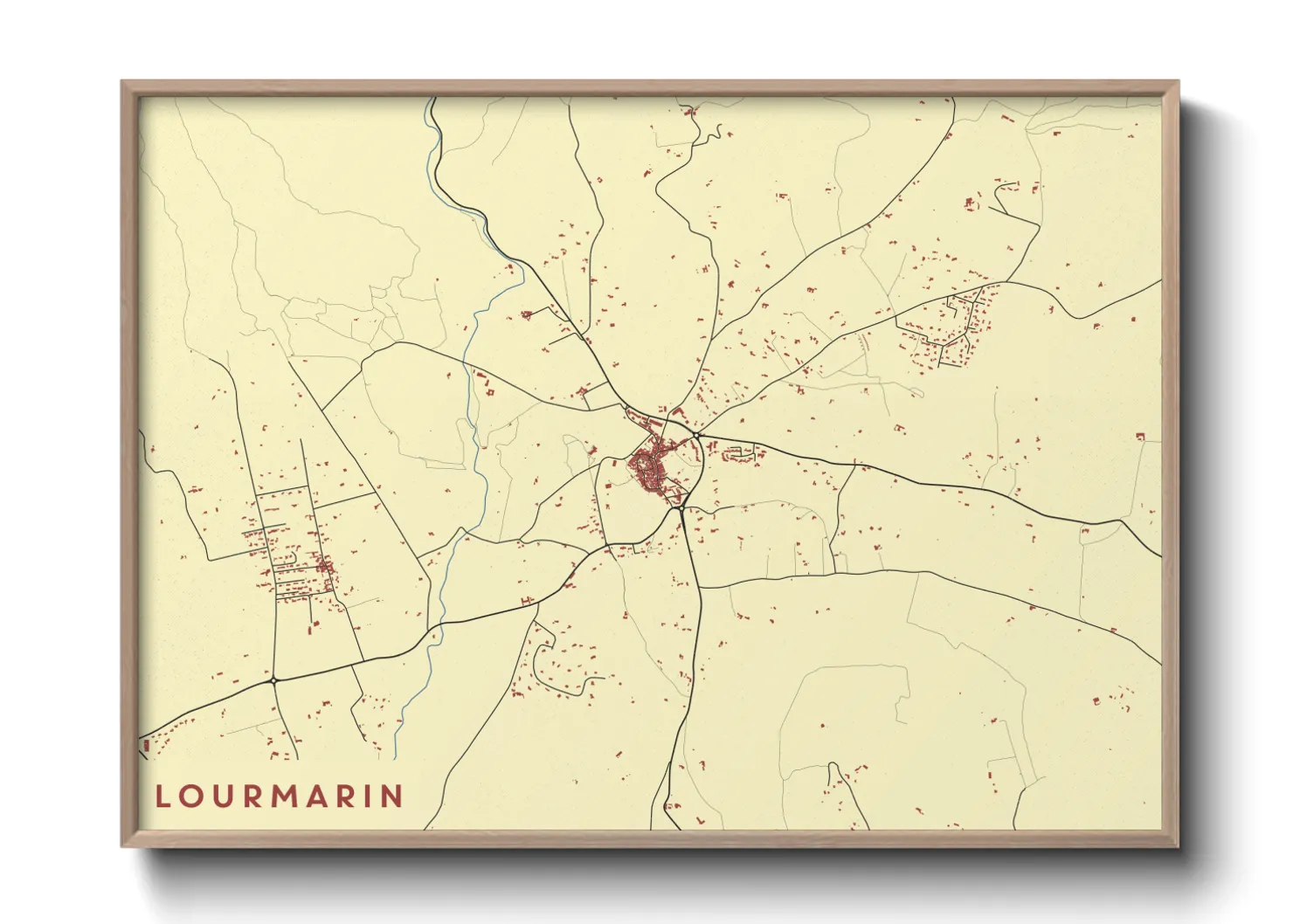 Une affiche de carte sur Lourmarin