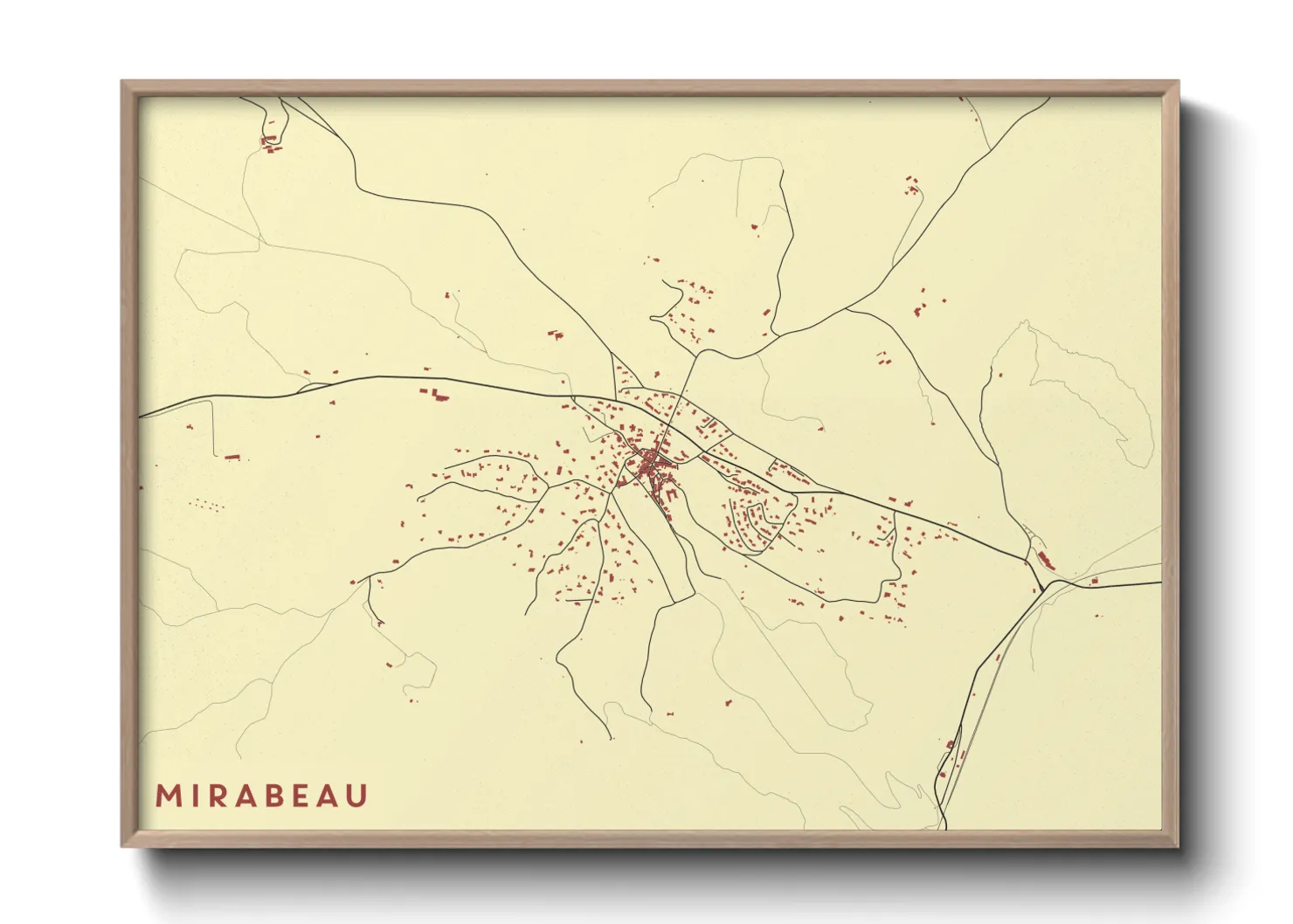 Une affiche de carte sur Mirabeau