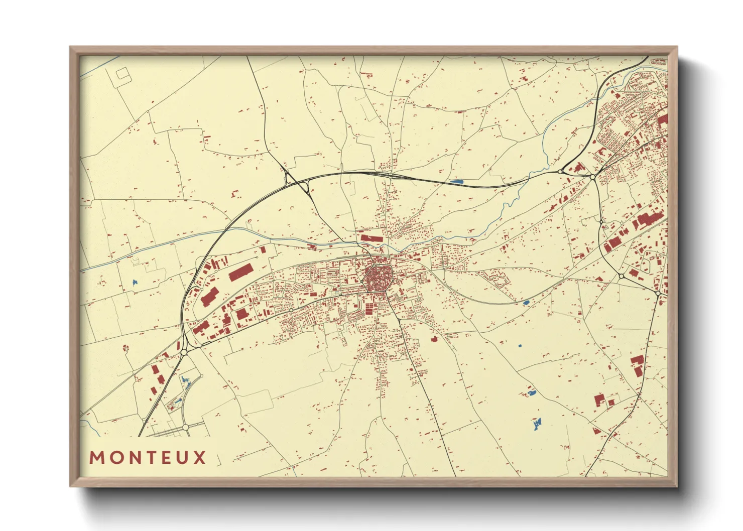 Une affiche de carte sur Monteux