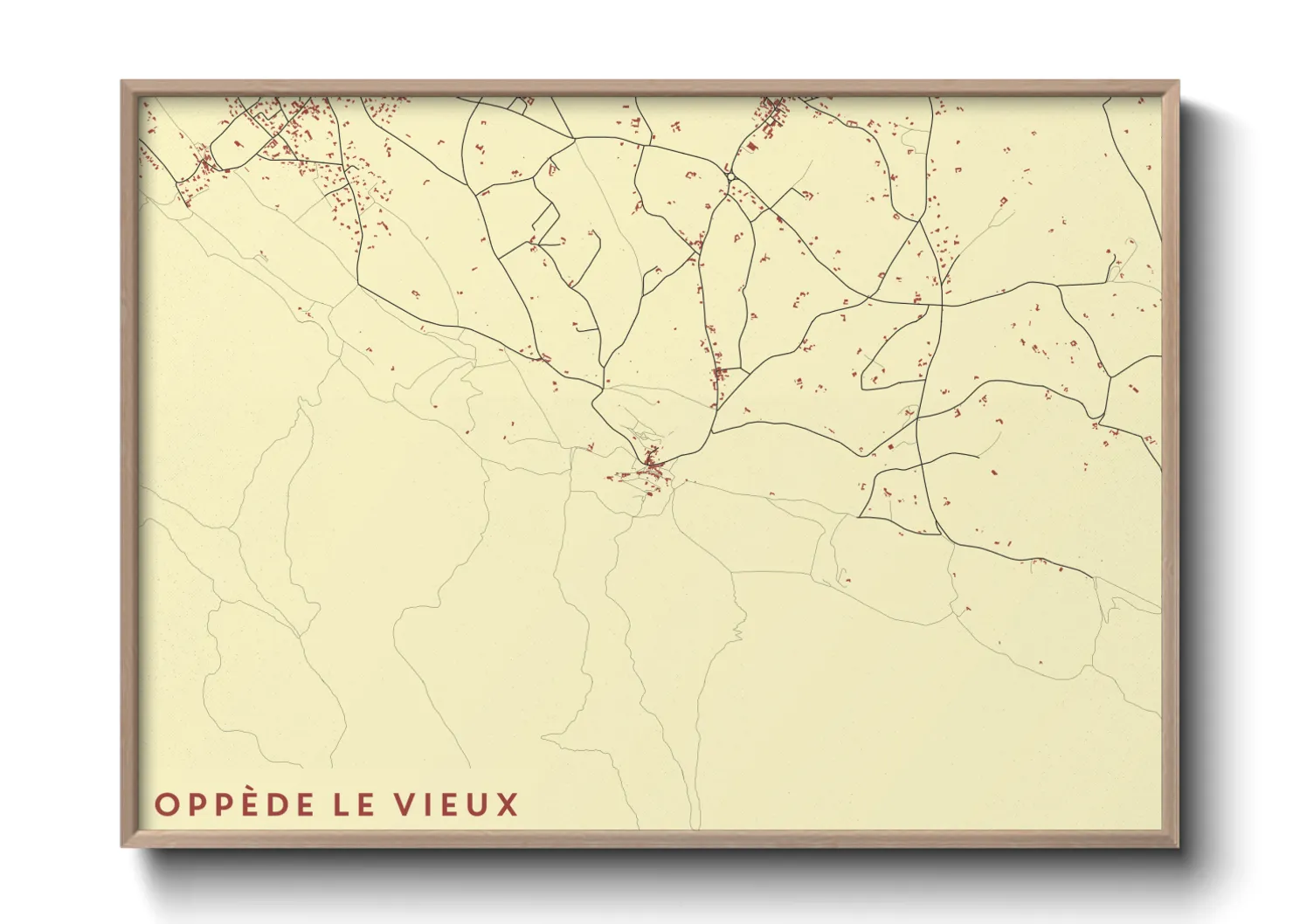 Une affiche de carte sur Oppède le Vieux