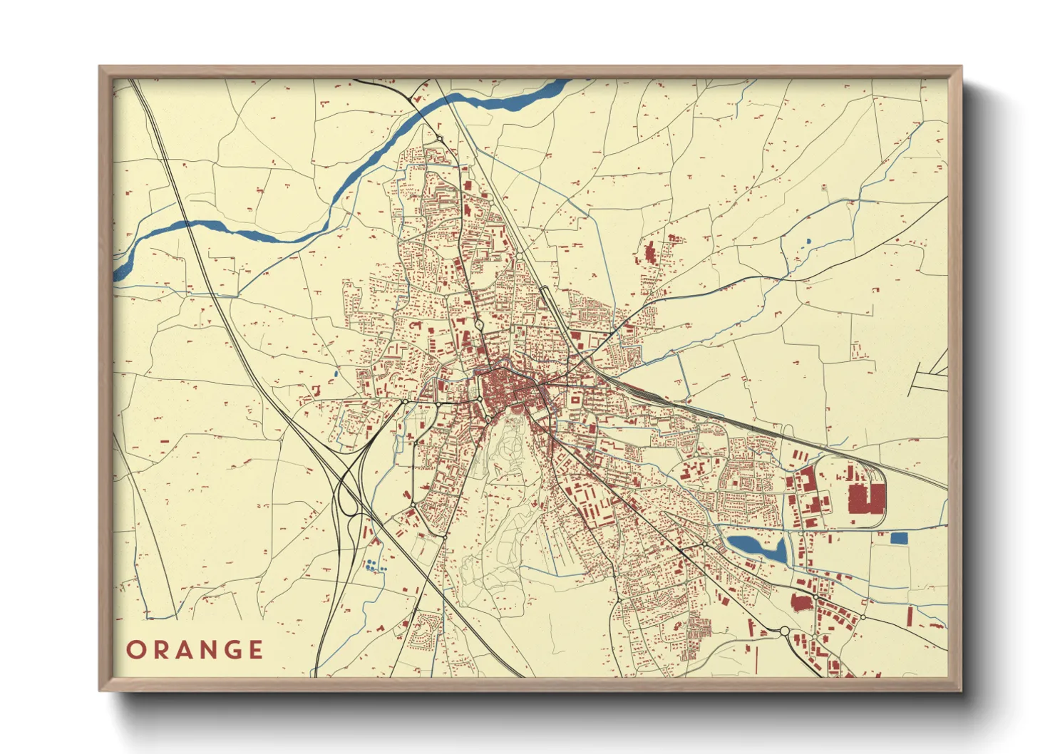 Une affiche de carte sur Orange