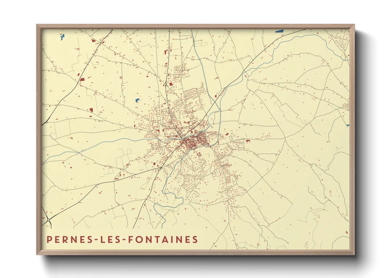 Une affiche de carte sur Pernes-les-Fontaines