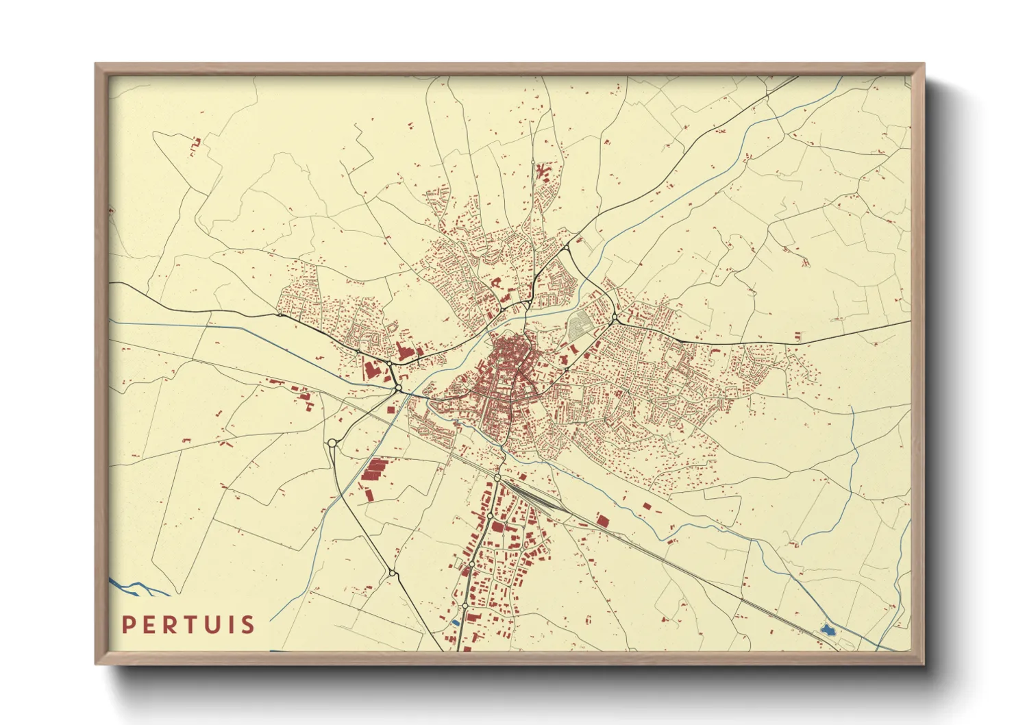 Une affiche de carte sur Pertuis