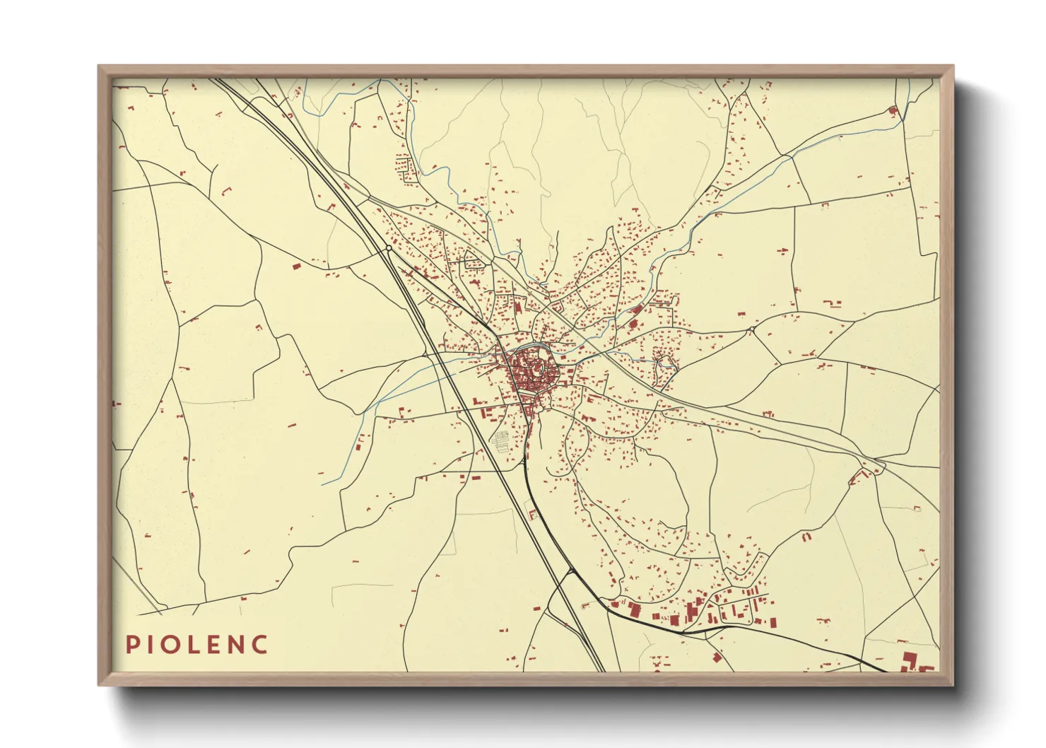 Une affiche de carte sur Piolenc