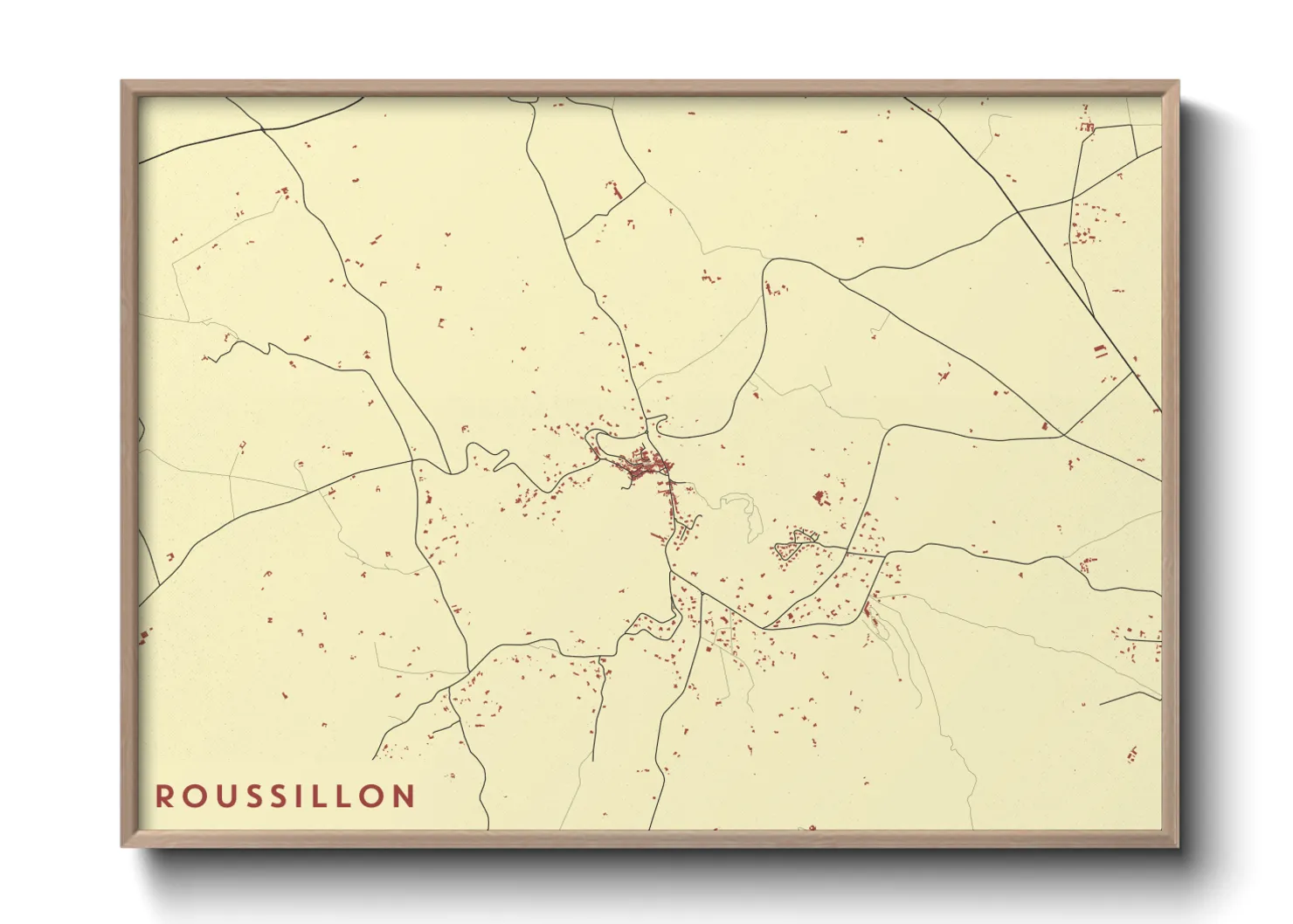 Une affiche de carte sur Roussillon