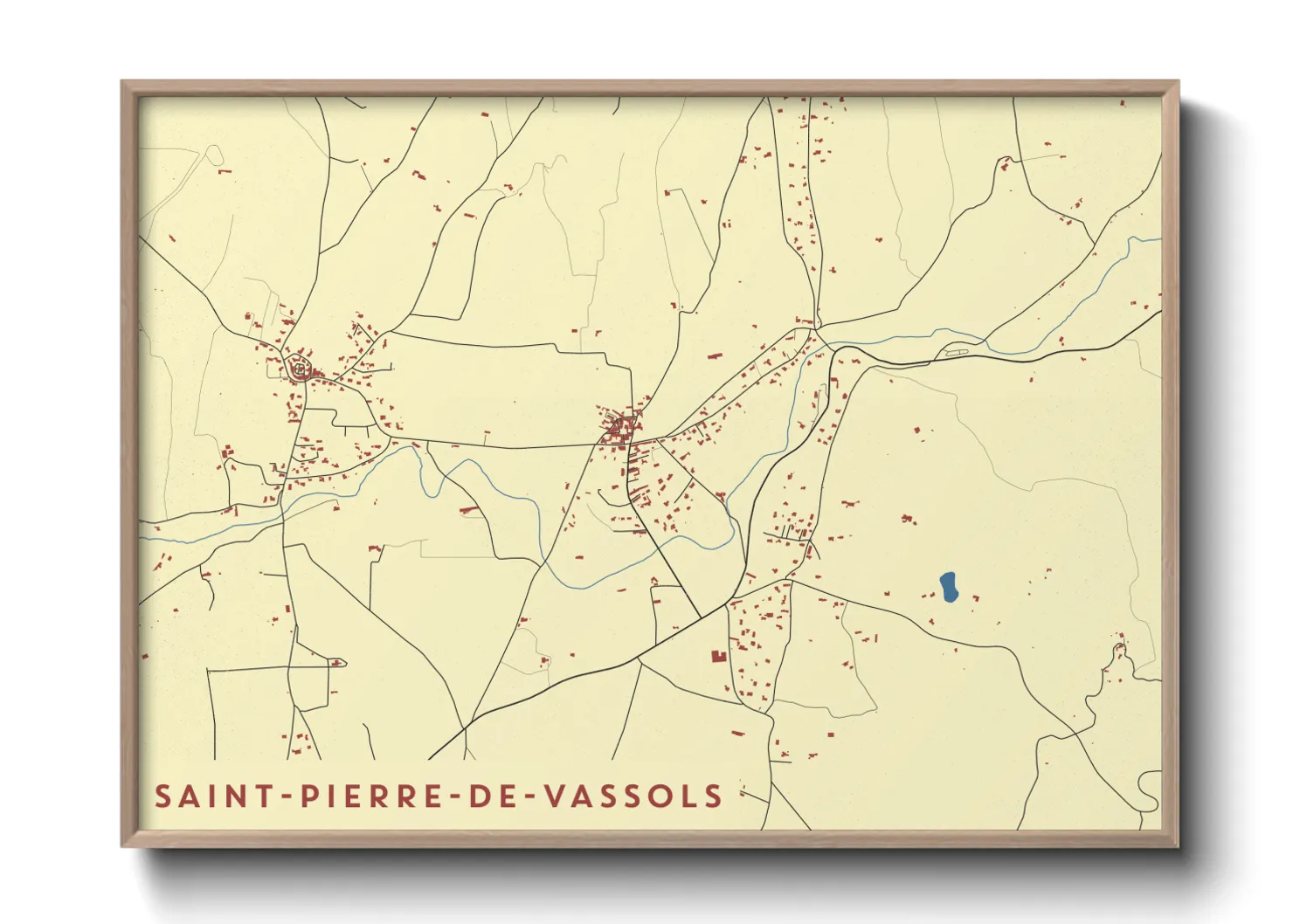 Une affiche de carte sur Saint-Pierre-de-Vassols