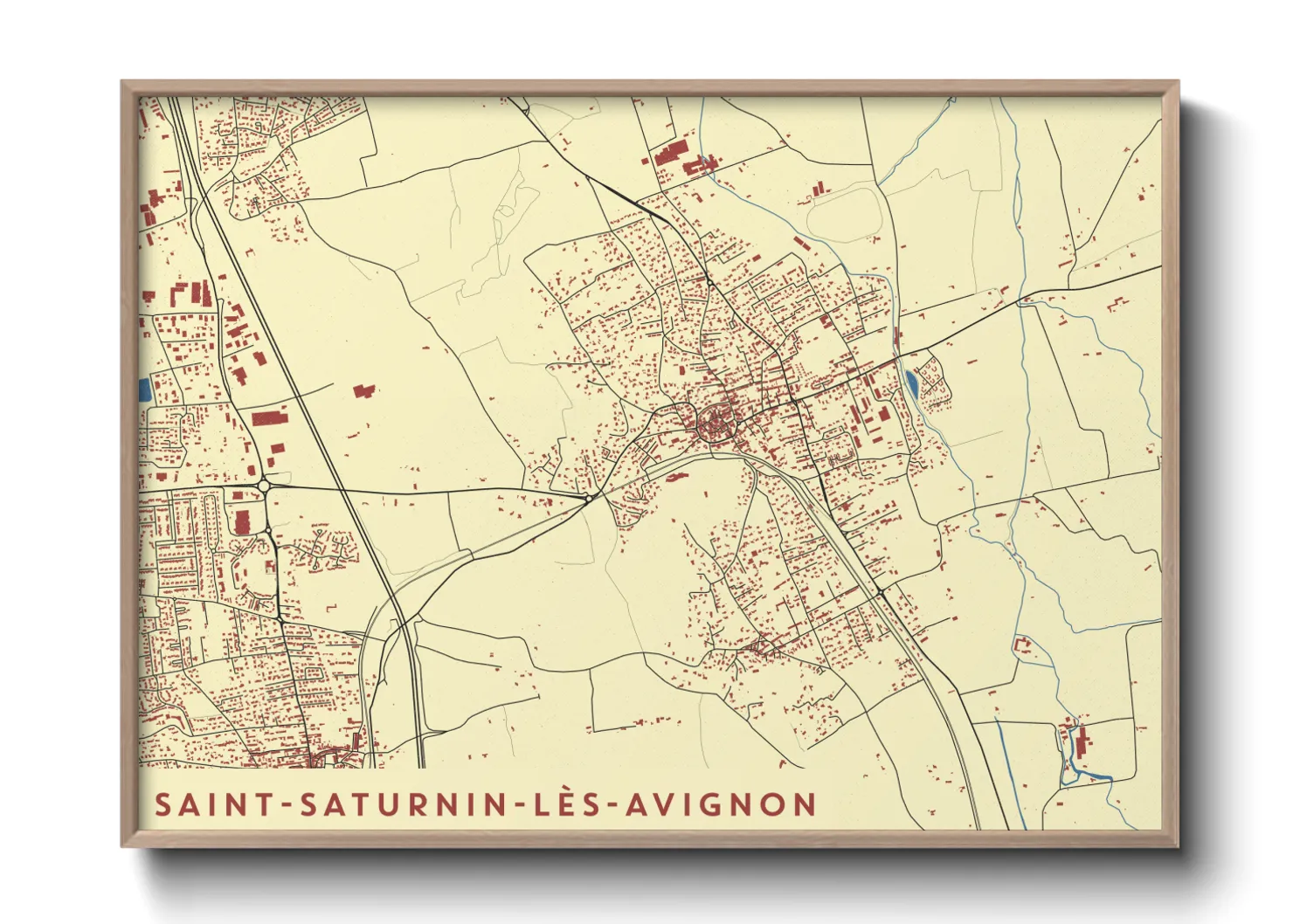 Une affiche de carte sur Saint-Saturnin-lès-Avignon