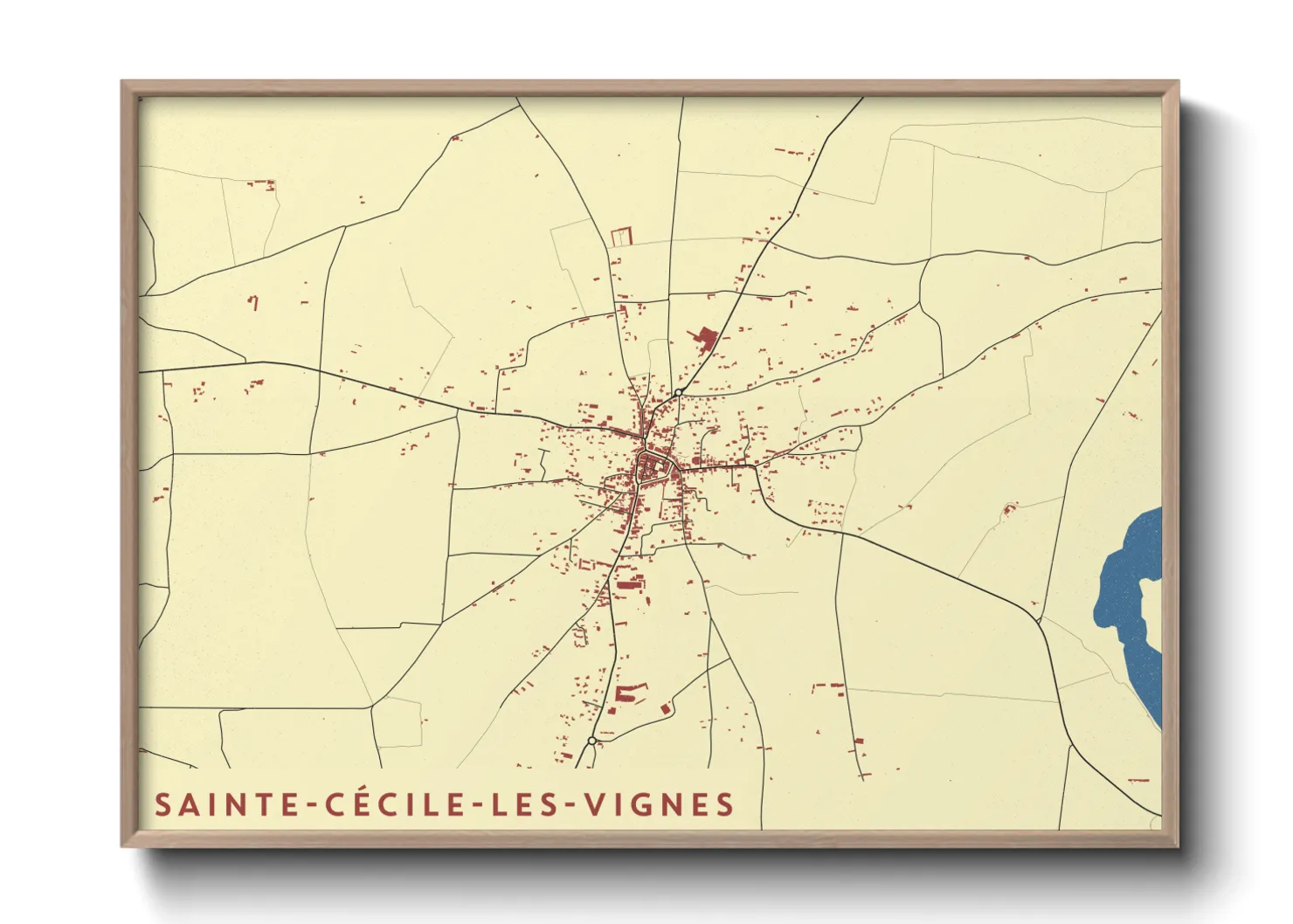 Une affiche de carte sur Sainte-Cécile-les-Vignes