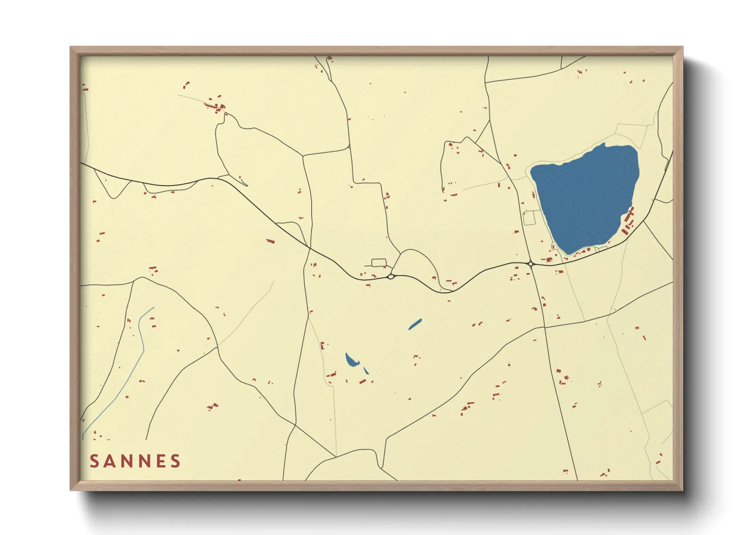 Une affiche de carte sur Sannes