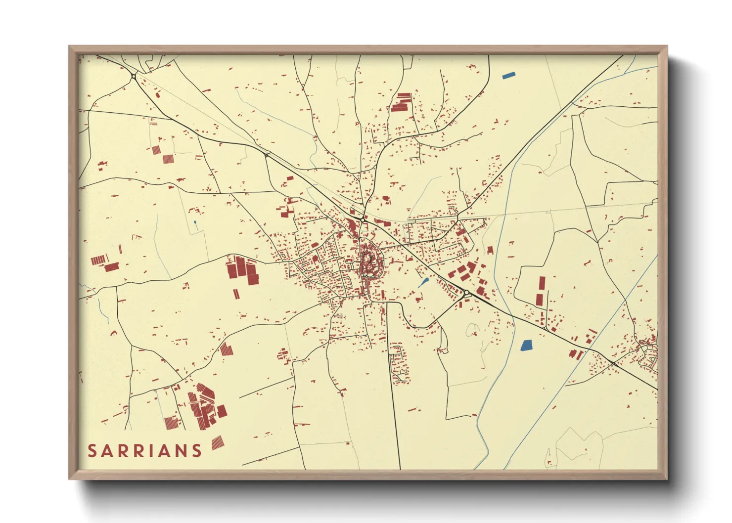 Une affiche de carte sur Sarrians