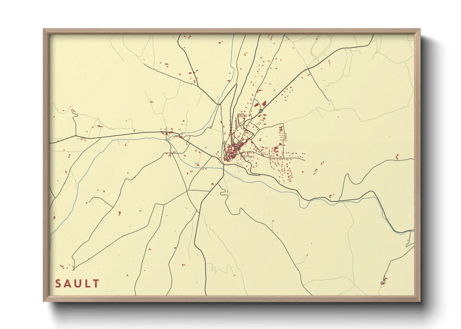 Une affiche de carte sur Sault