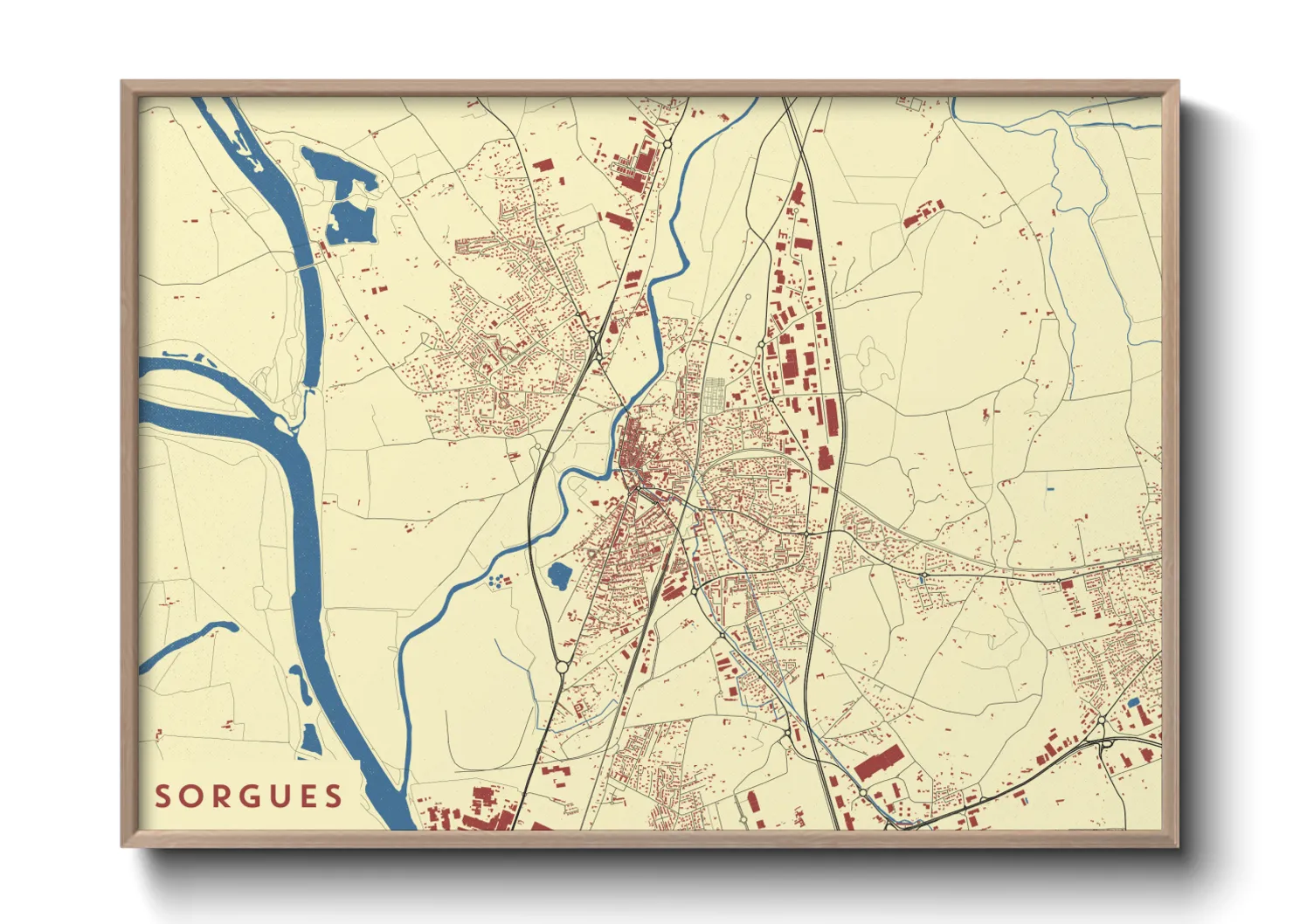 Une affiche de carte sur Sorgues