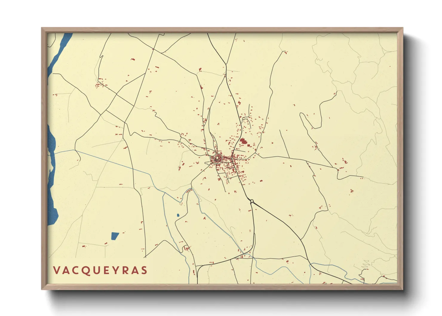 Une affiche de carte sur Vacqueyras