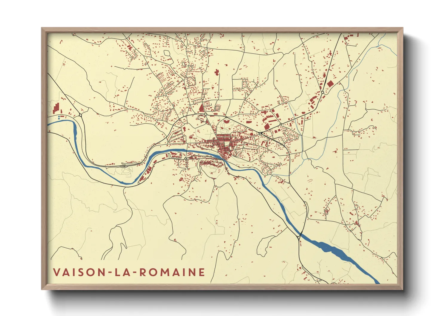 Une affiche de carte sur Vaison-la-Romaine