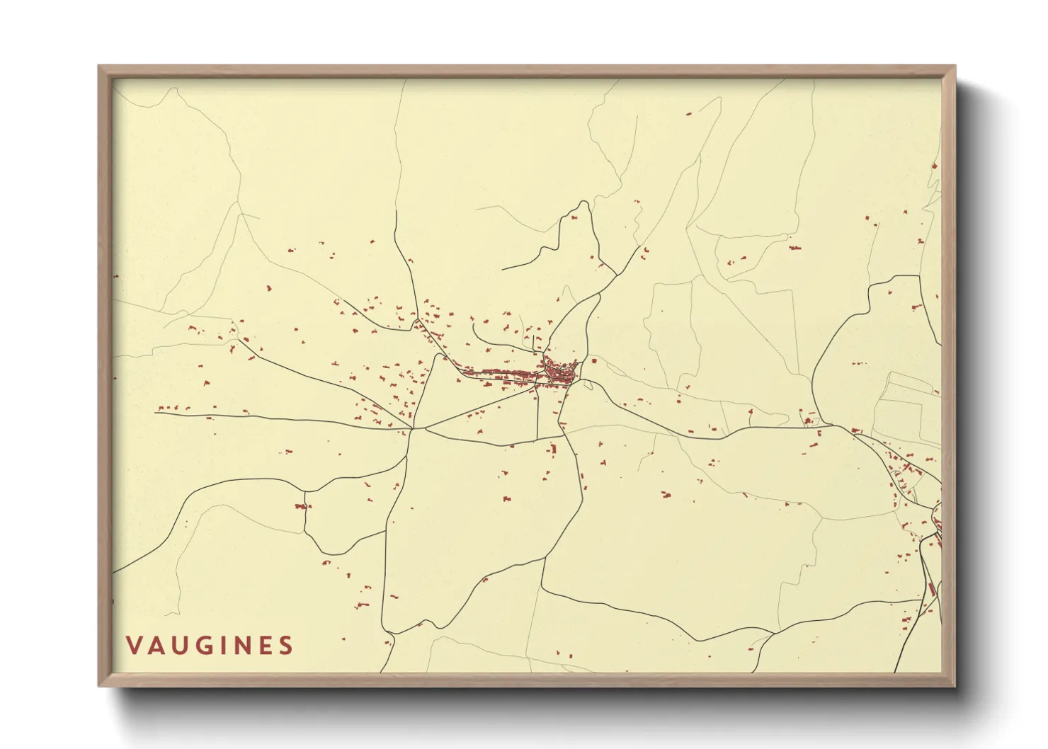 Une affiche de carte sur Vaugines