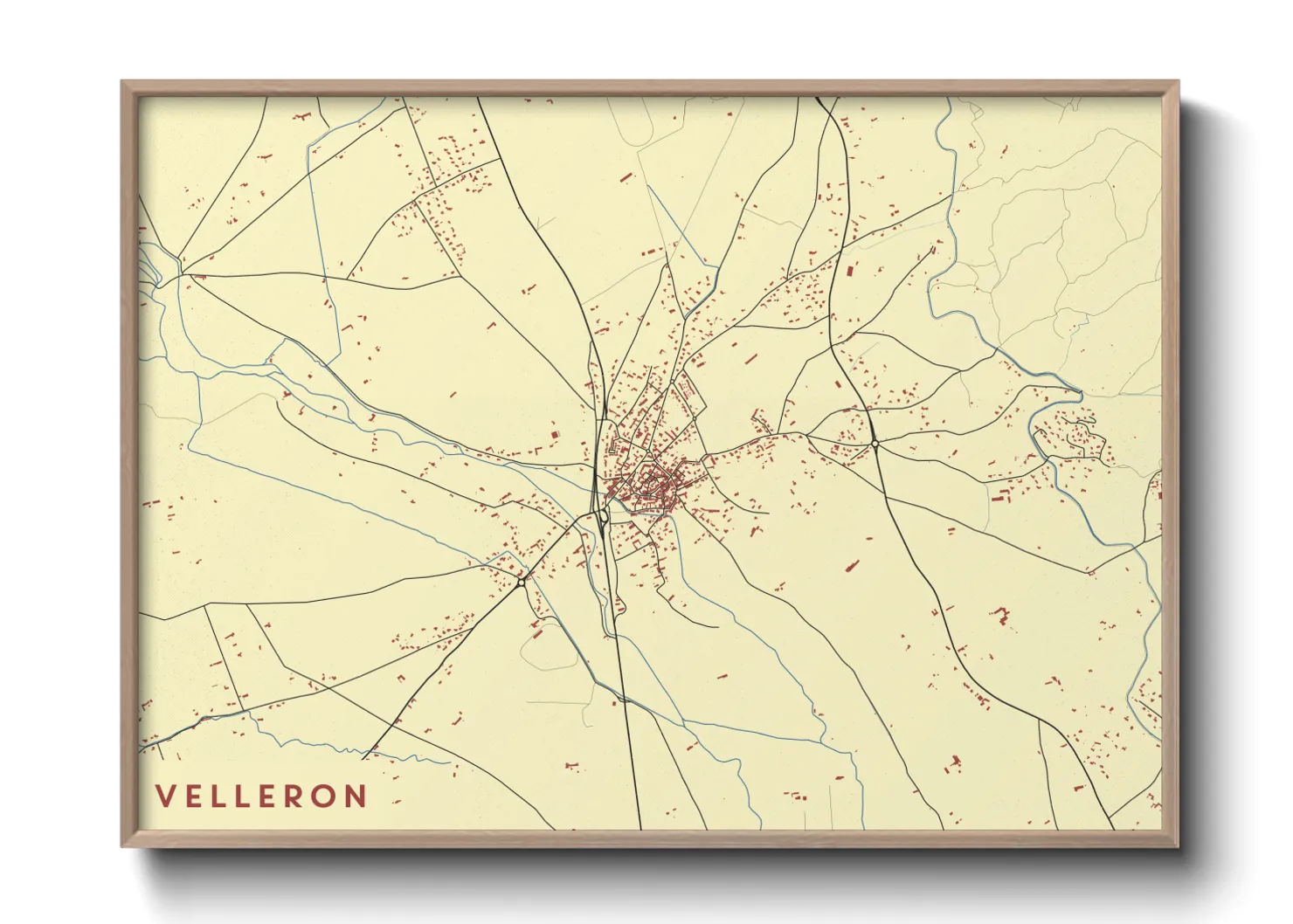 Une affiche de carte sur Velleron