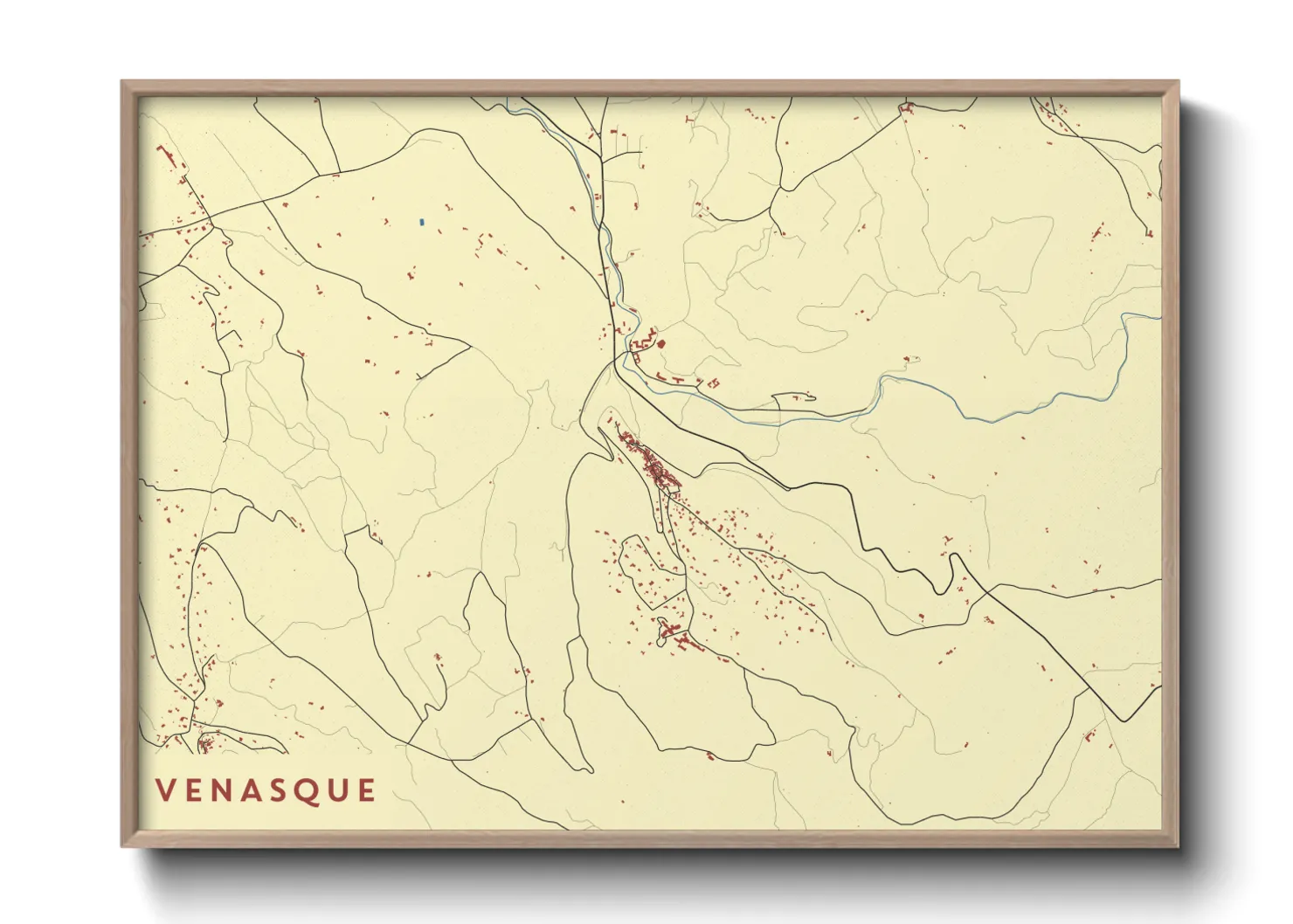 Une affiche de carte sur Venasque