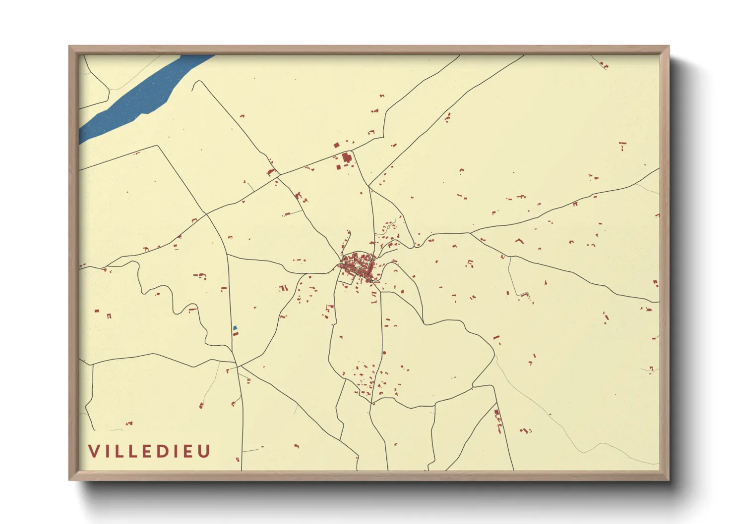 Une affiche de carte sur Villedieu