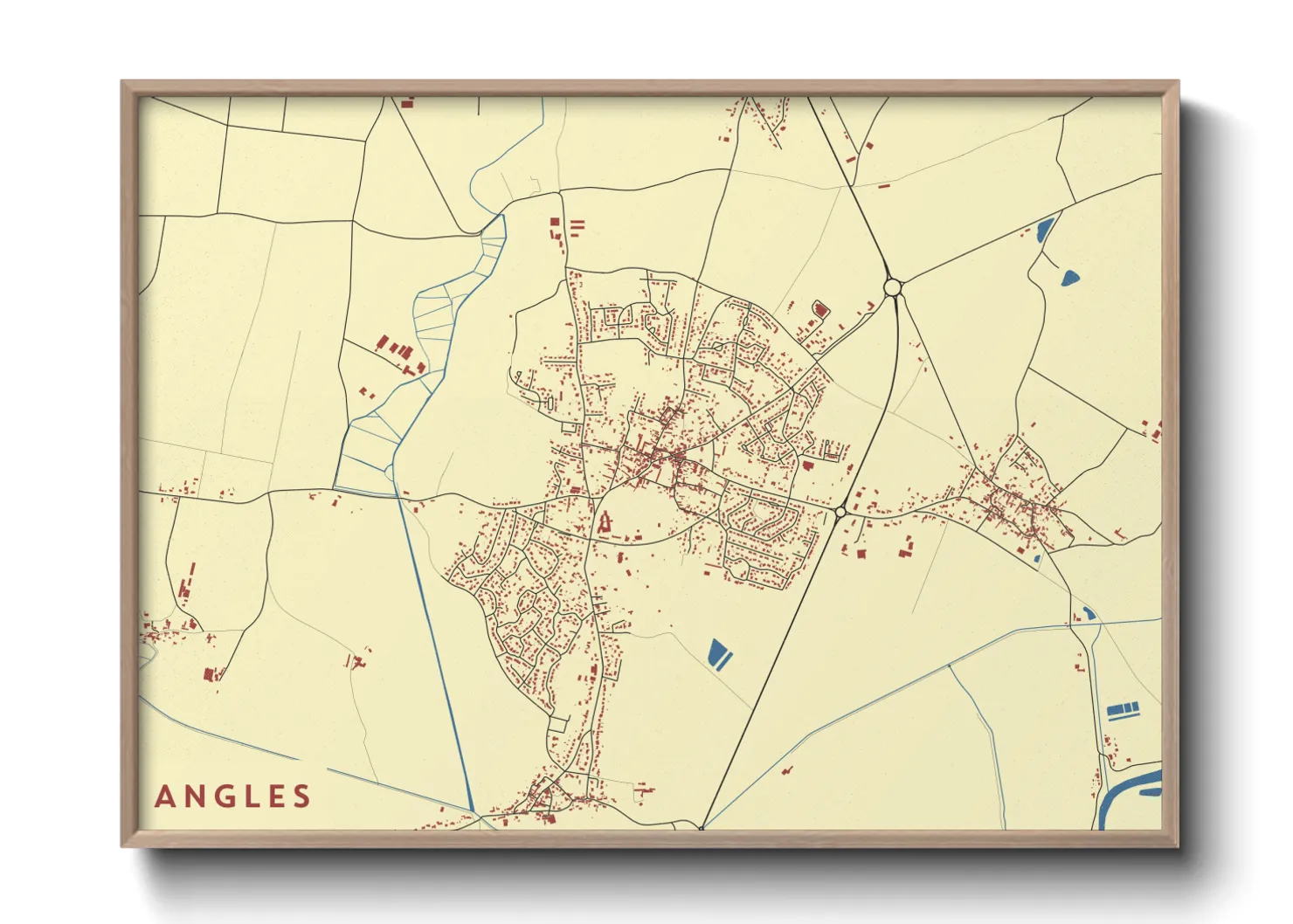 Une affiche de carte sur Angles