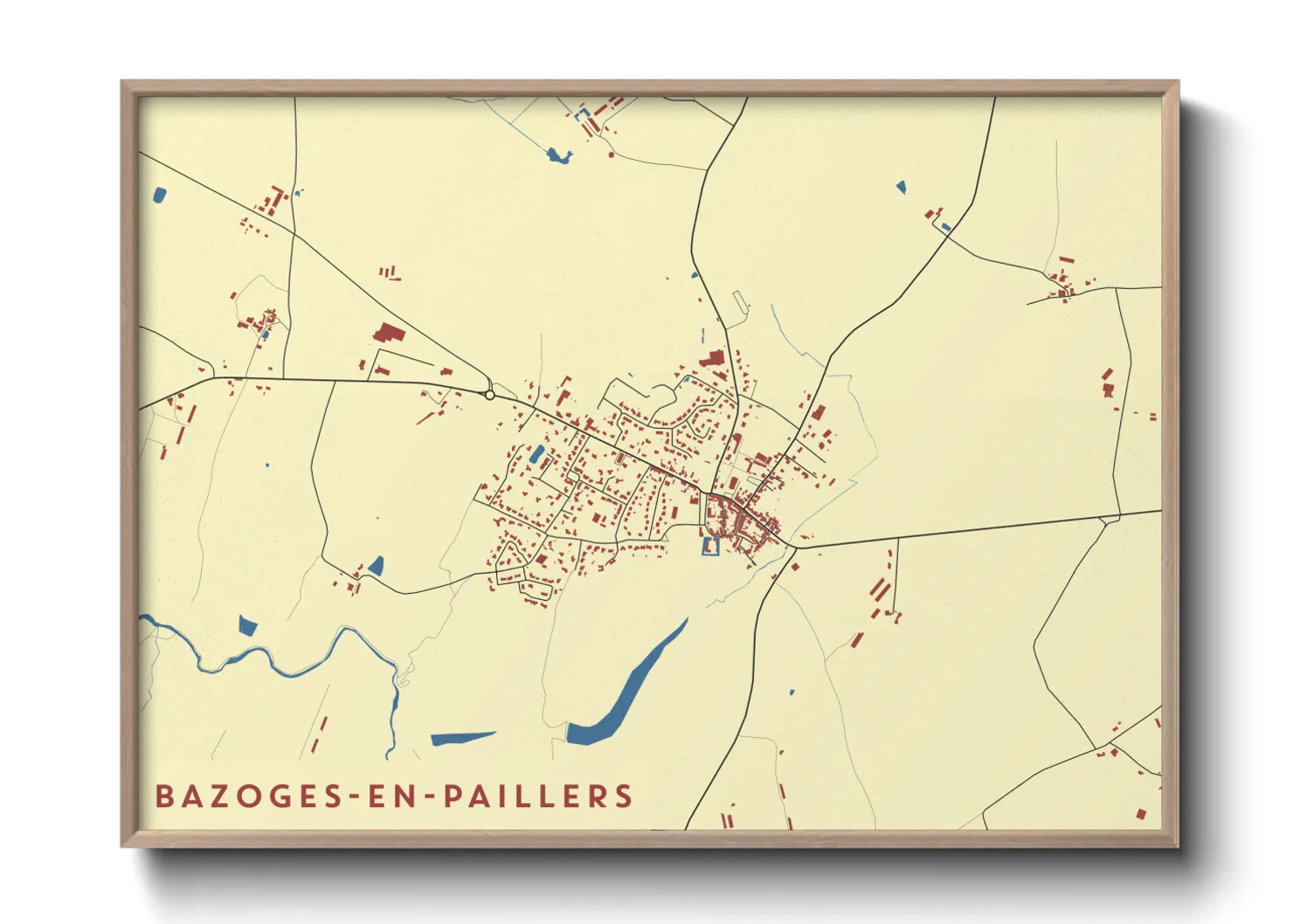 Une affiche de carte sur Bazoges-en-Paillers