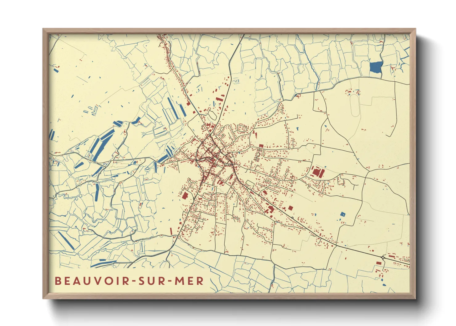 Une affiche de carte sur Beauvoir-sur-Mer