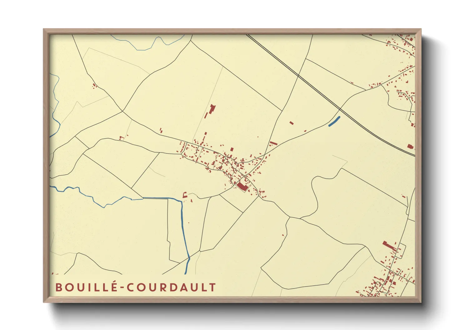 Une affiche de carte sur Bouillé-Courdault