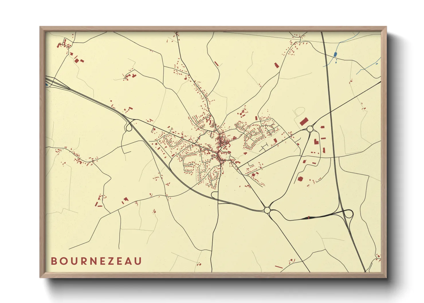 Une affiche de carte sur Bournezeau