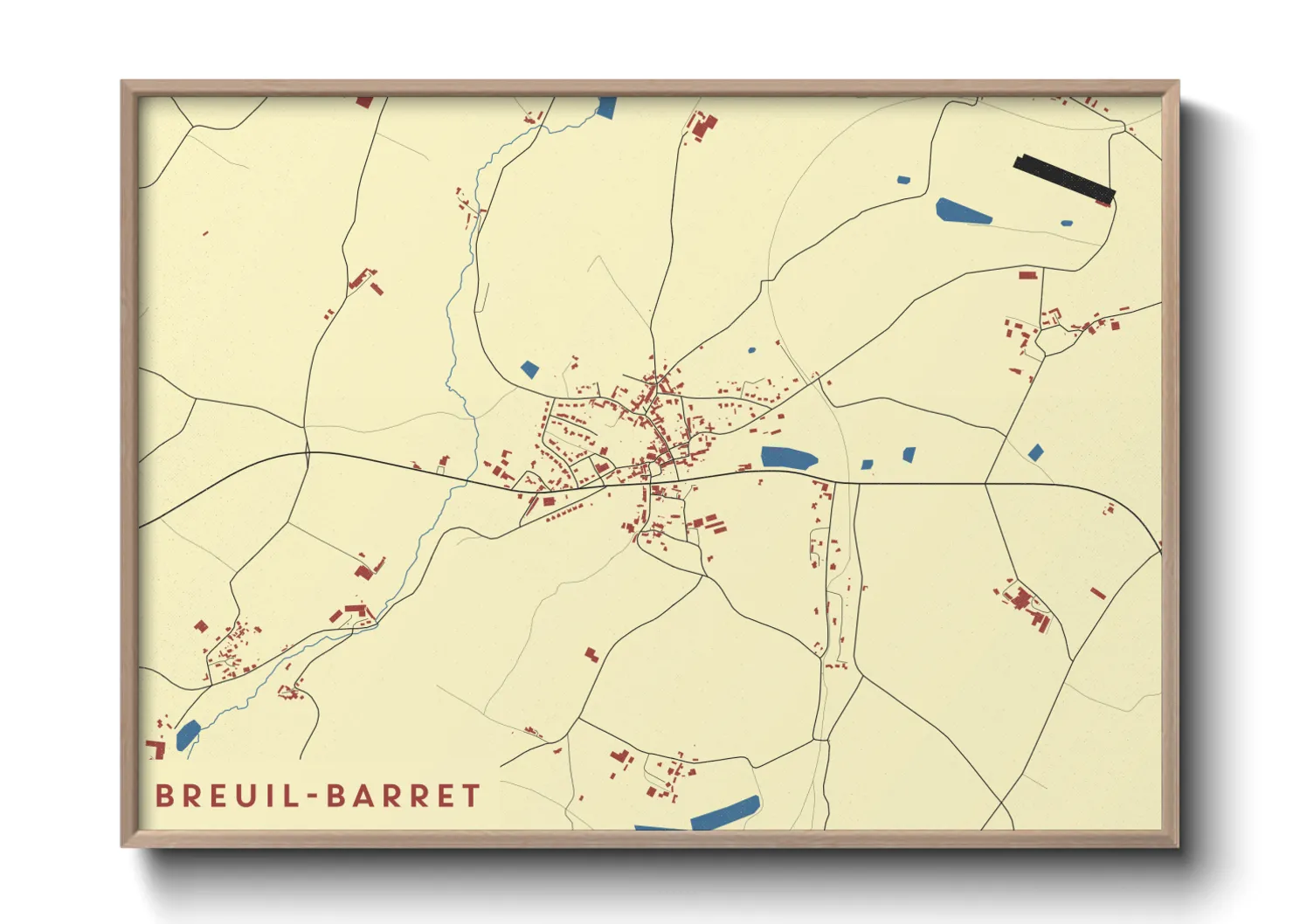 Une affiche de carte sur Breuil-Barret