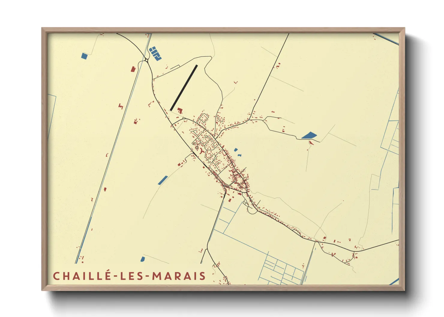 Une affiche de carte sur Chaillé-les-Marais