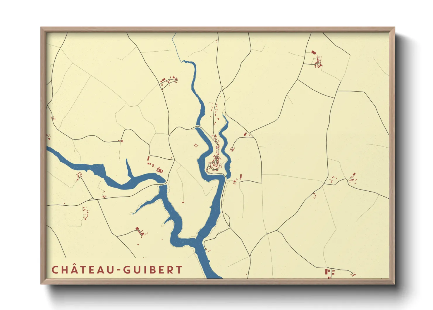 Une affiche de carte sur Château-Guibert