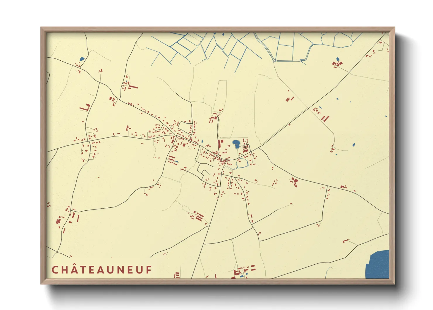 Une affiche de carte sur Châteauneuf