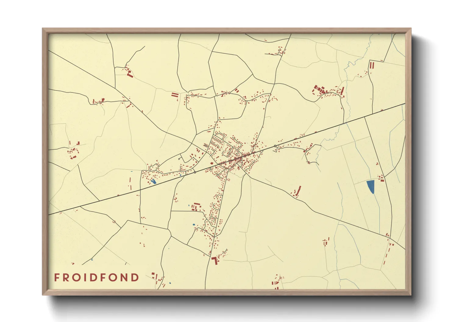 Une affiche de carte sur Froidfond