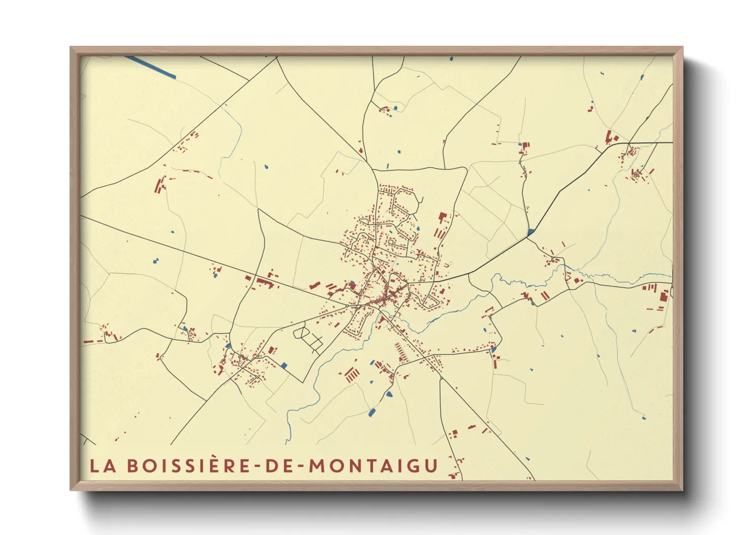 Une affiche de carte sur La Boissière-de-Montaigu