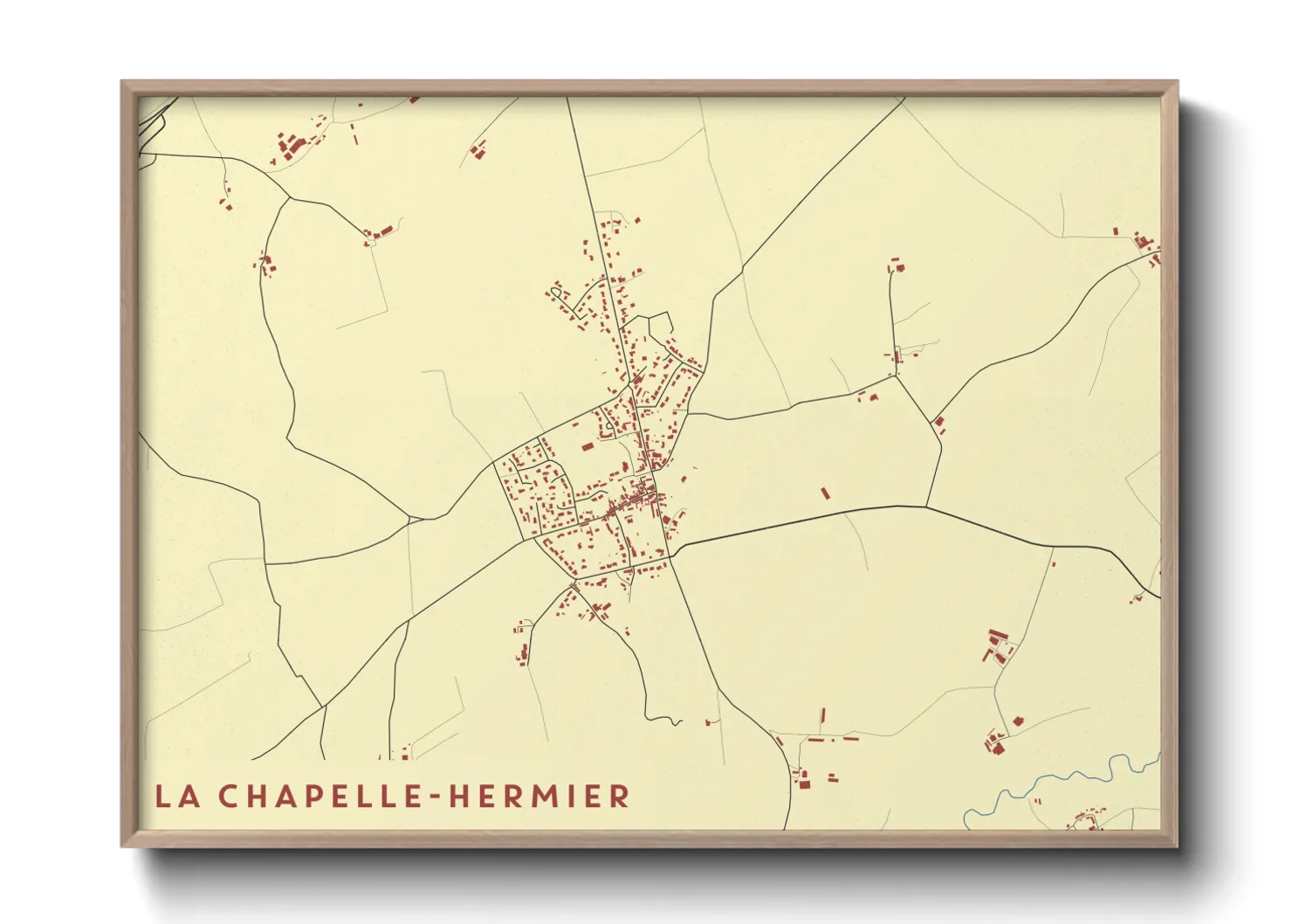 Une affiche de carte sur La Chapelle-Hermier