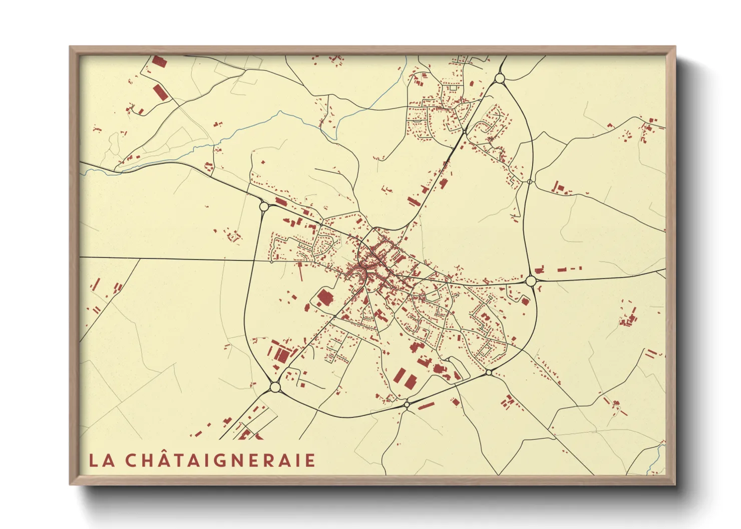 Une affiche de carte sur La Châtaigneraie