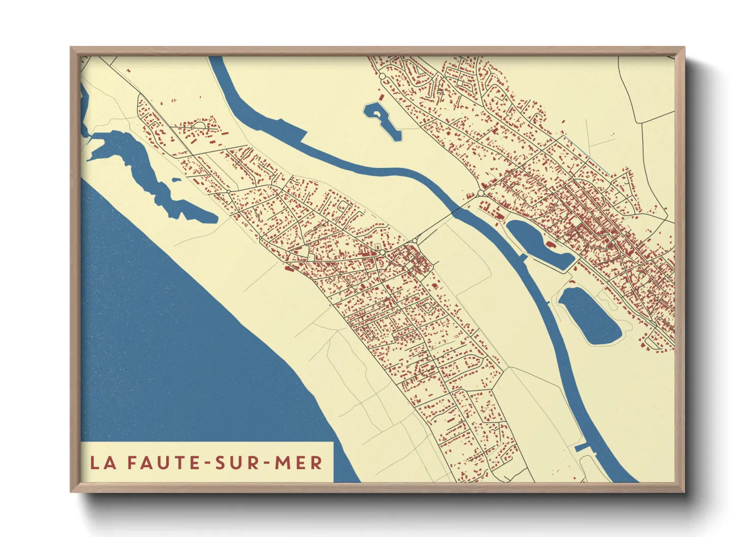 Une affiche de carte sur La Faute-sur-Mer