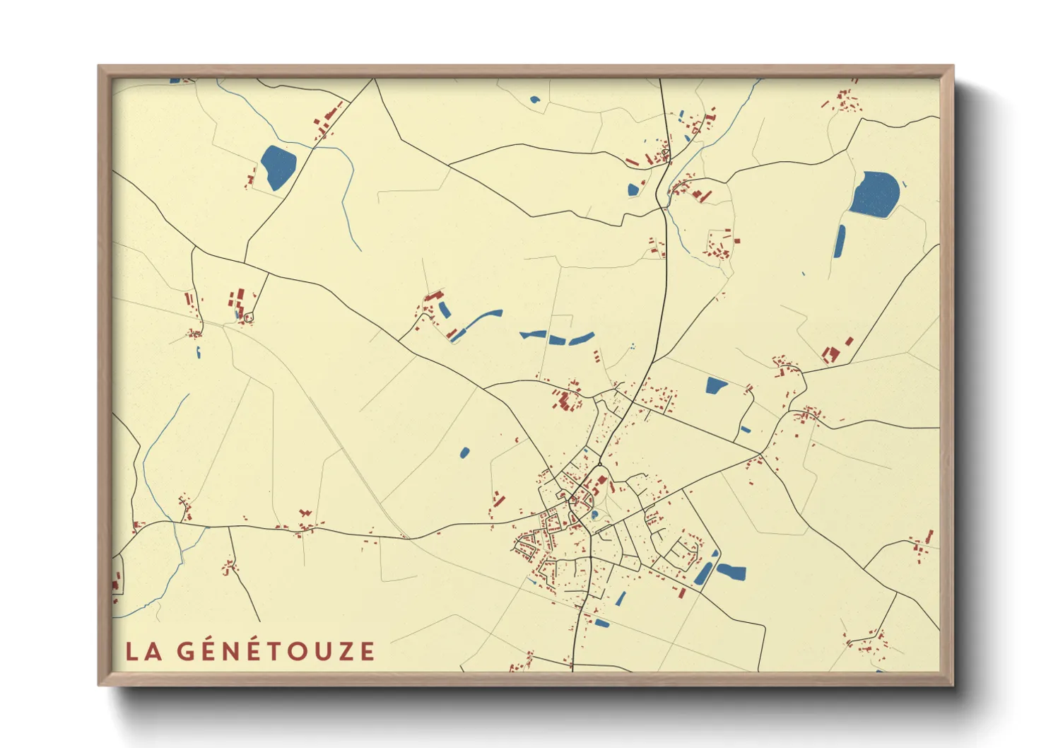 Une affiche de carte sur La Génétouze