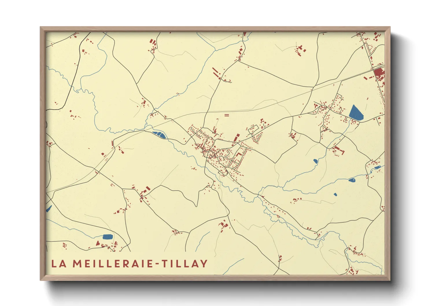 Une affiche de carte sur La Meilleraie-Tillay