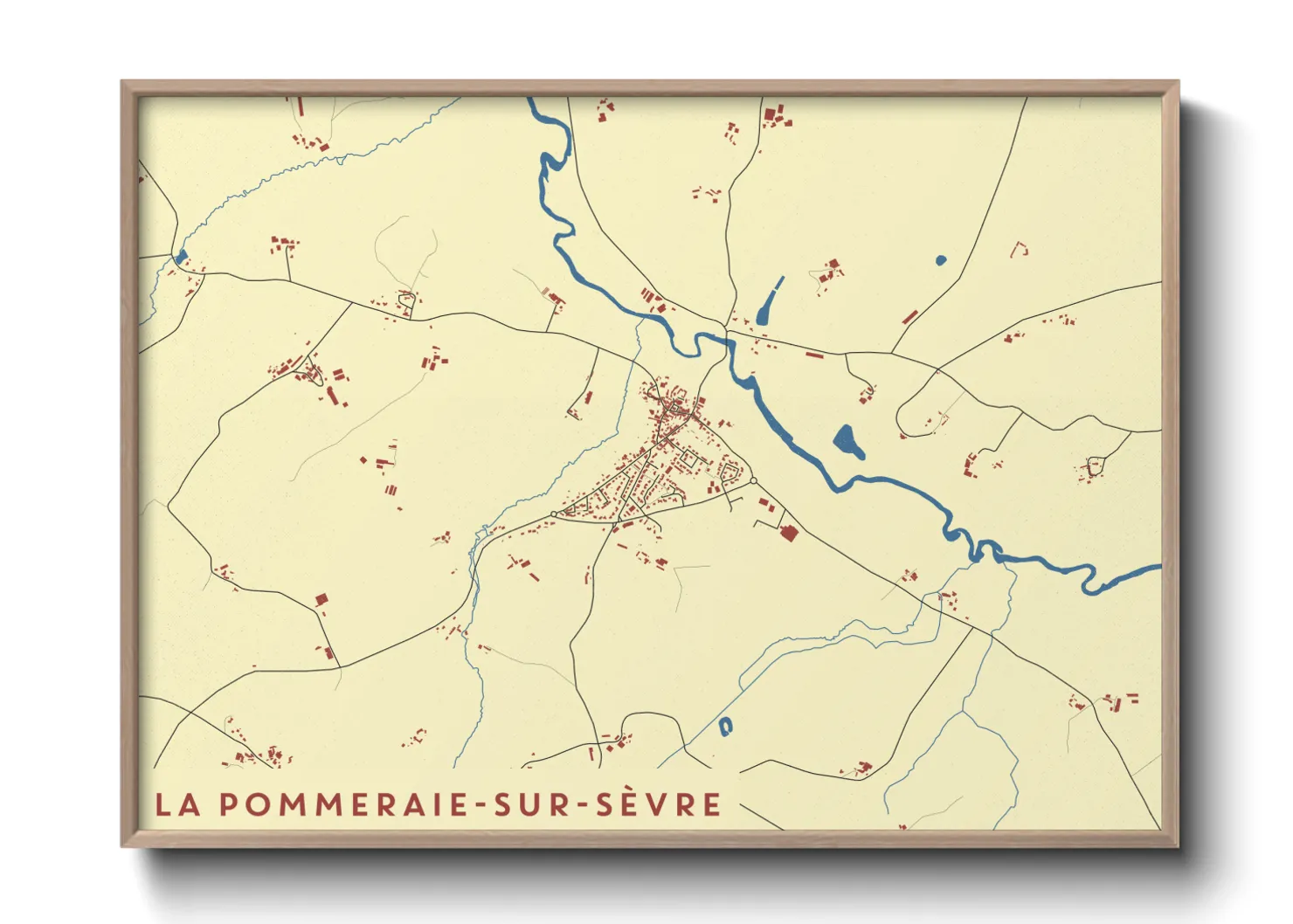 Une affiche de carte sur La Pommeraie-sur-Sèvre