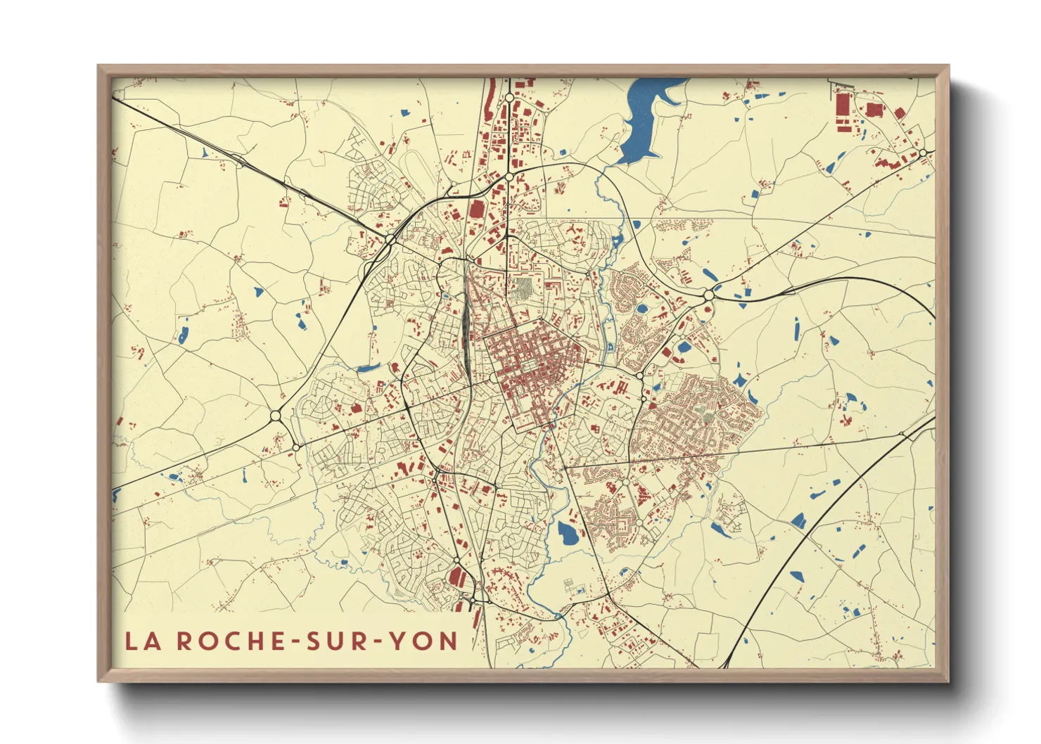 Une affiche de carte sur La Roche-sur-Yon