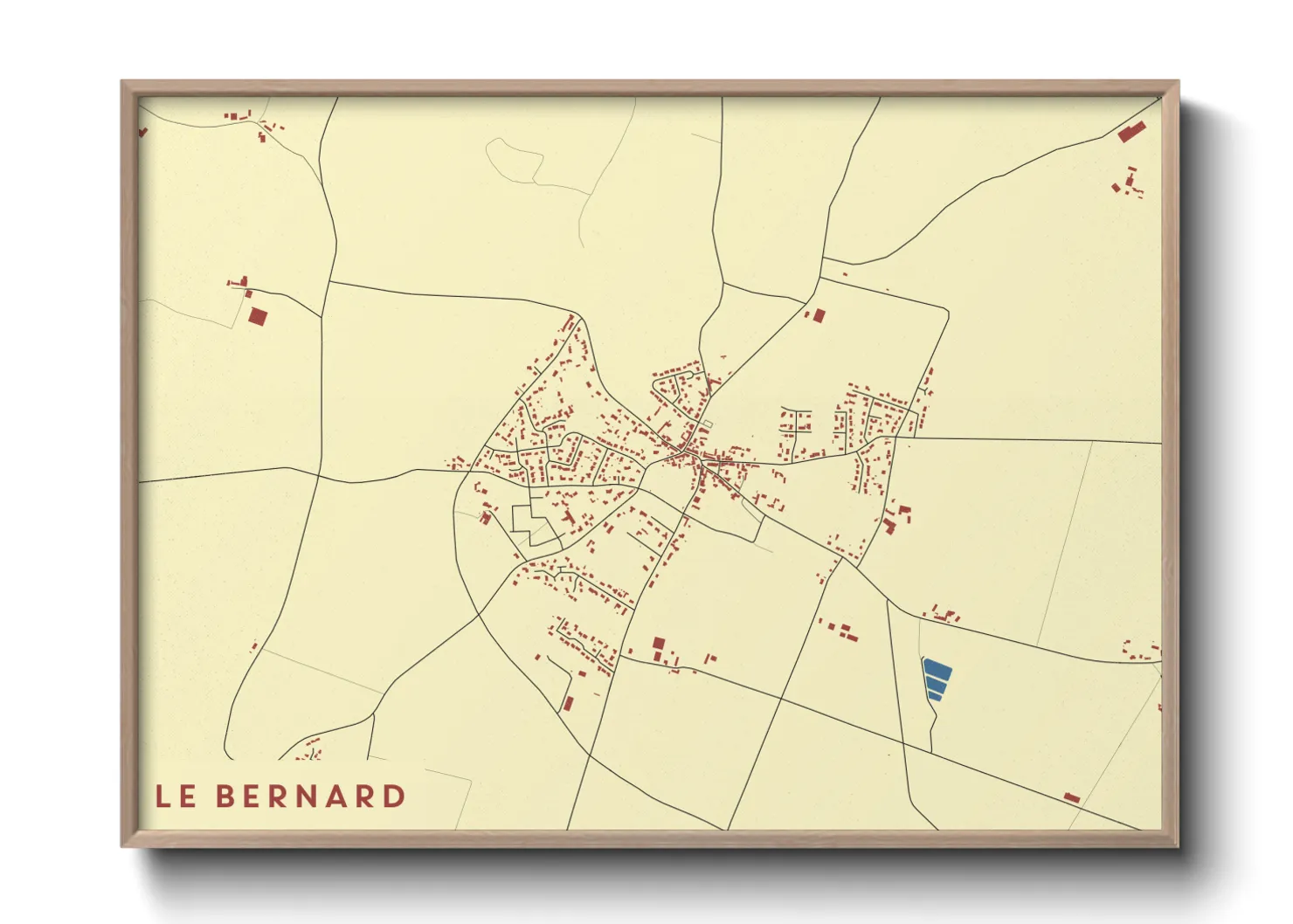 Une affiche de carte sur Le Bernard