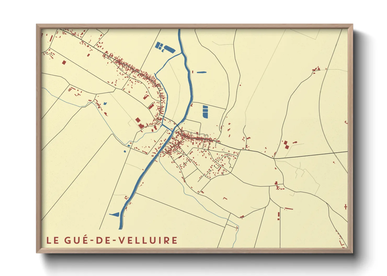 Une affiche de carte sur Le Gué-de-Velluire