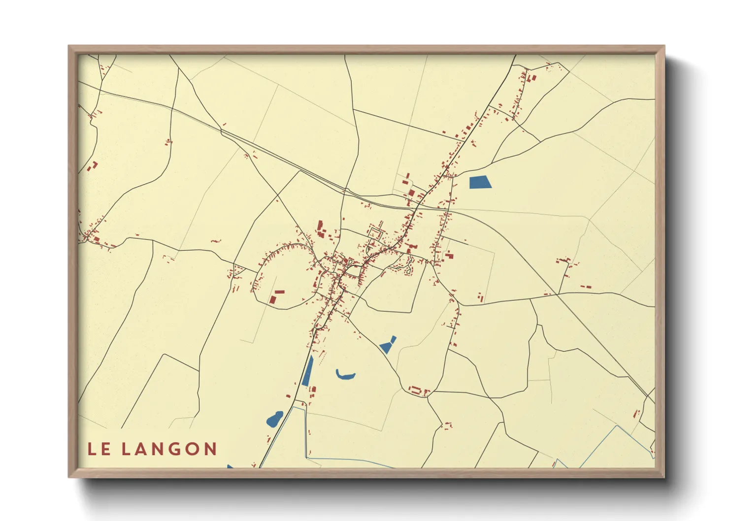 Une affiche de carte sur Le Langon