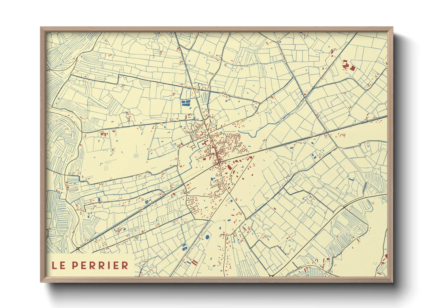 Une affiche de carte sur Le Perrier
