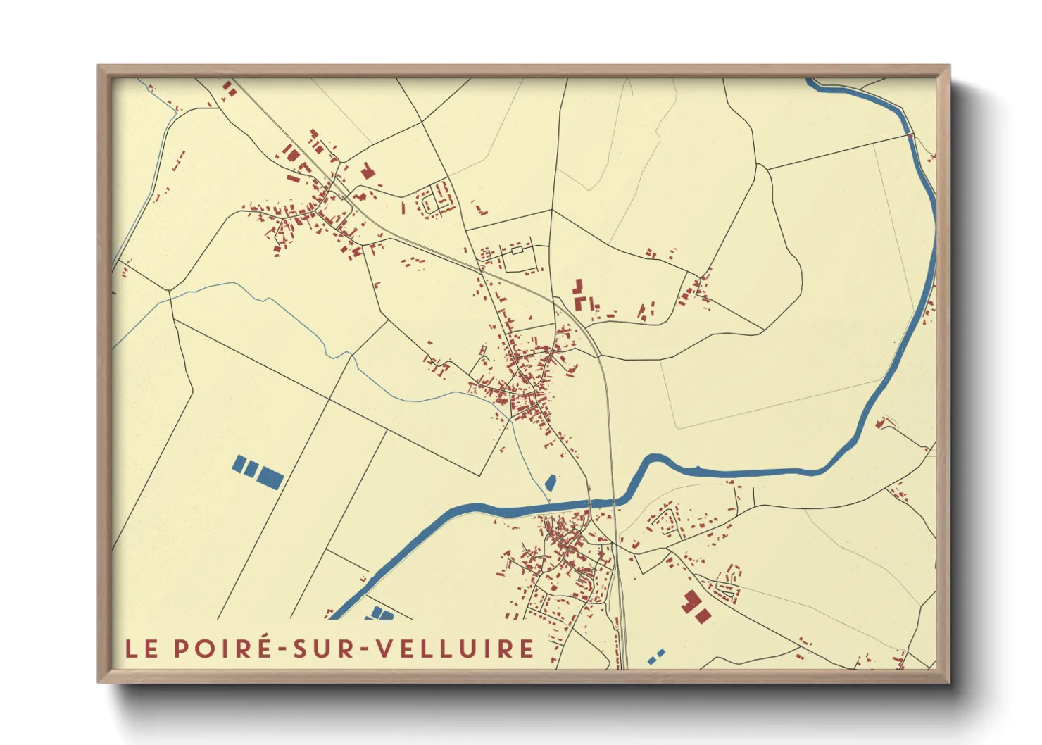 Une affiche de carte sur Le Poiré-sur-Velluire