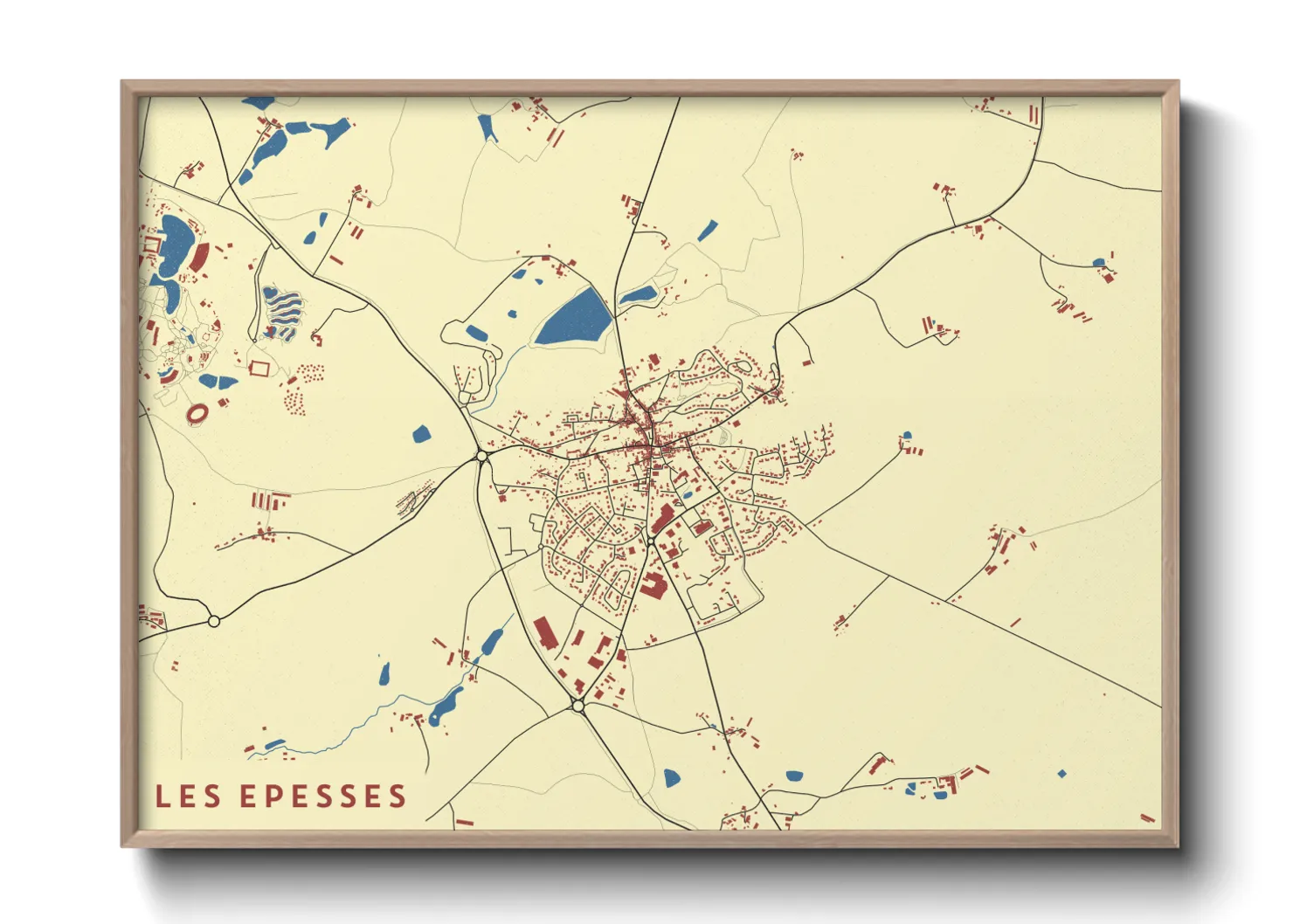 Une affiche de carte sur Les Epesses