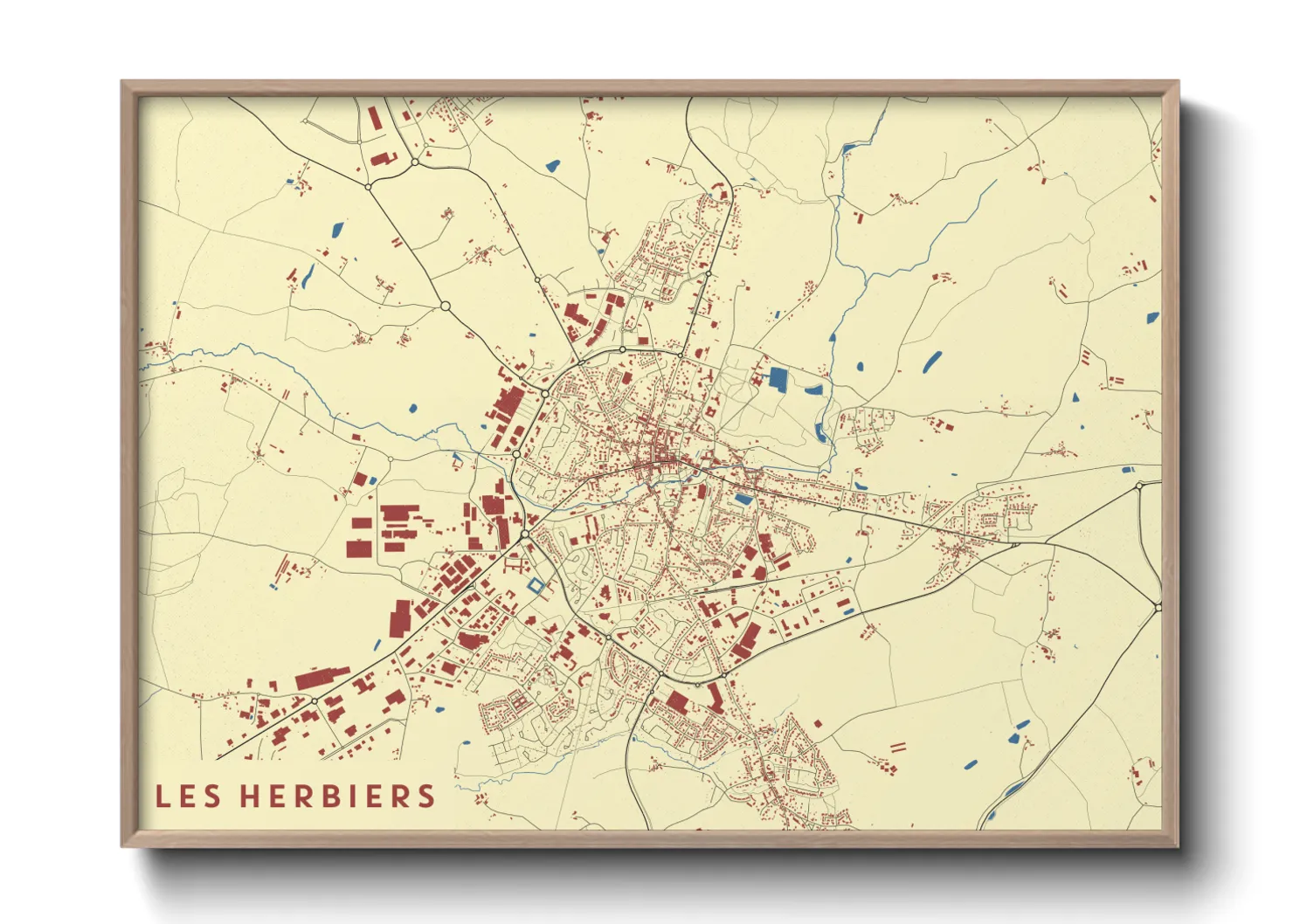 Une affiche de carte sur Les Herbiers