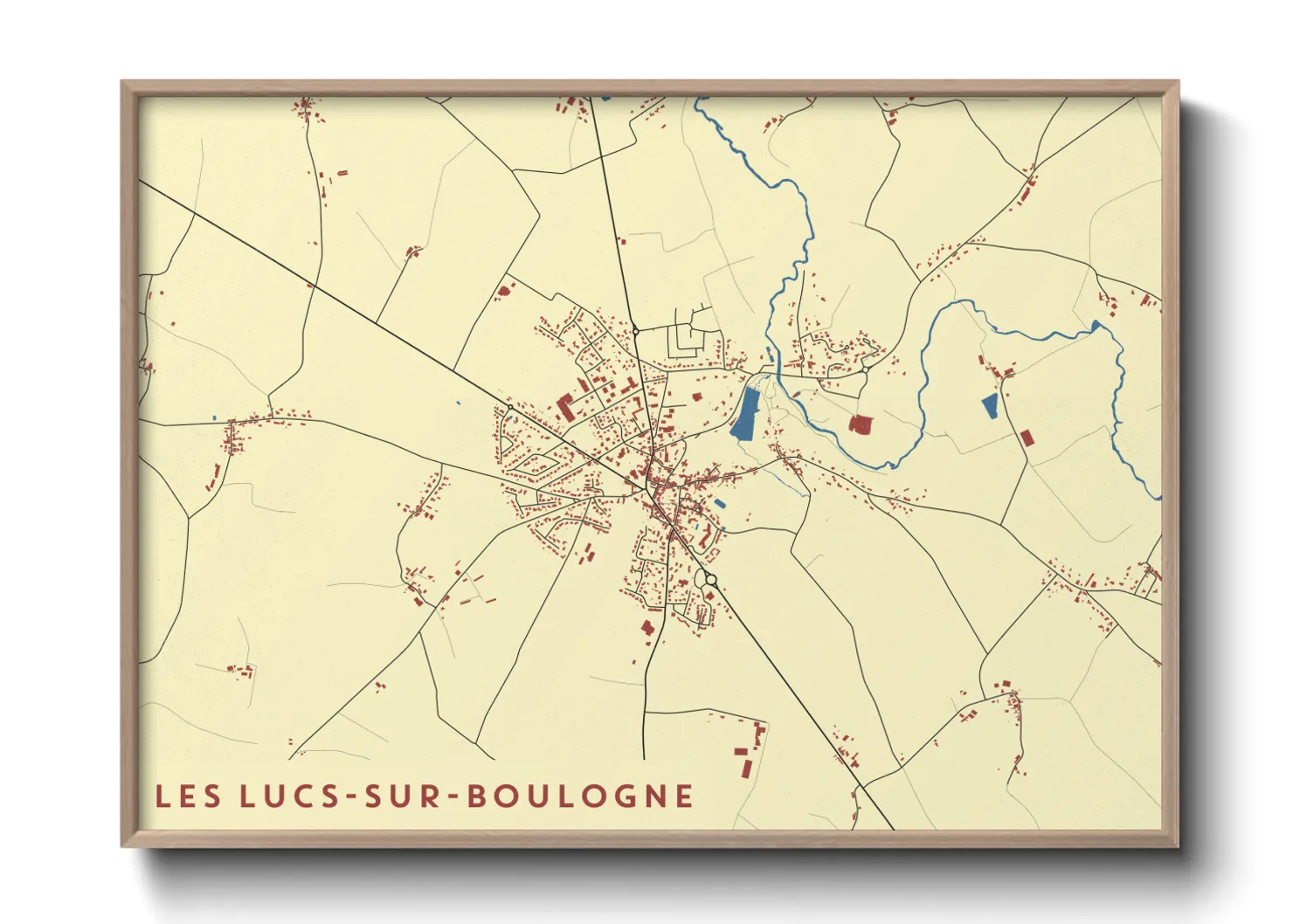 Une affiche de carte sur Les Lucs-sur-Boulogne
