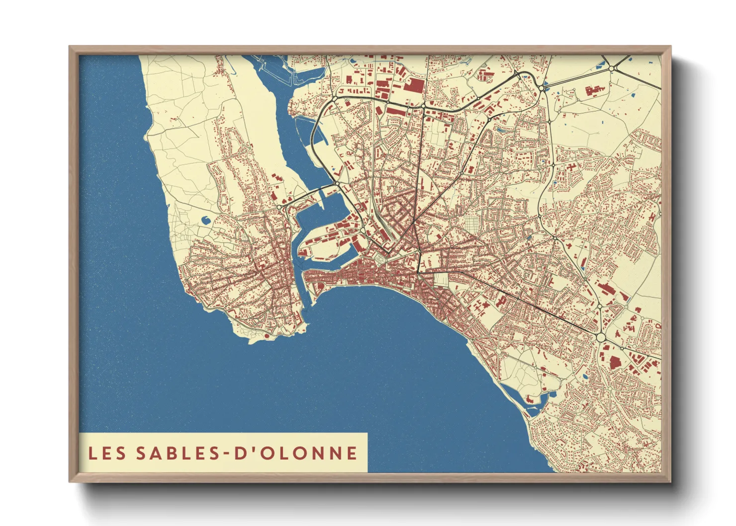 Une affiche de carte sur Les Sables-d'Olonne