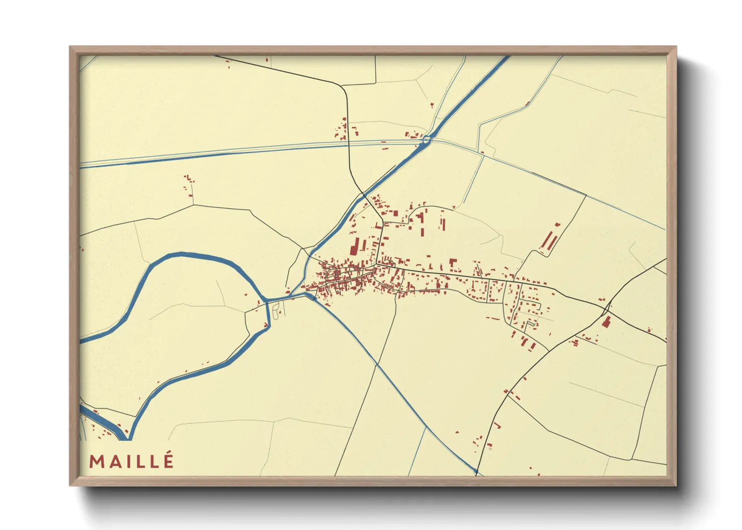 Une affiche de carte sur Maillé